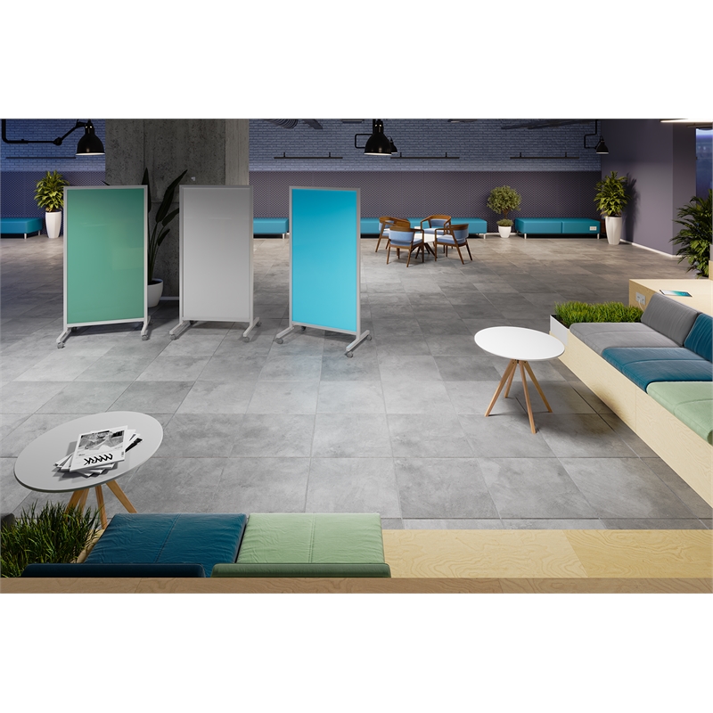 Ghent EZ Mobile Glassboard - Non-magnetic - 75in H x 38in W - Rose