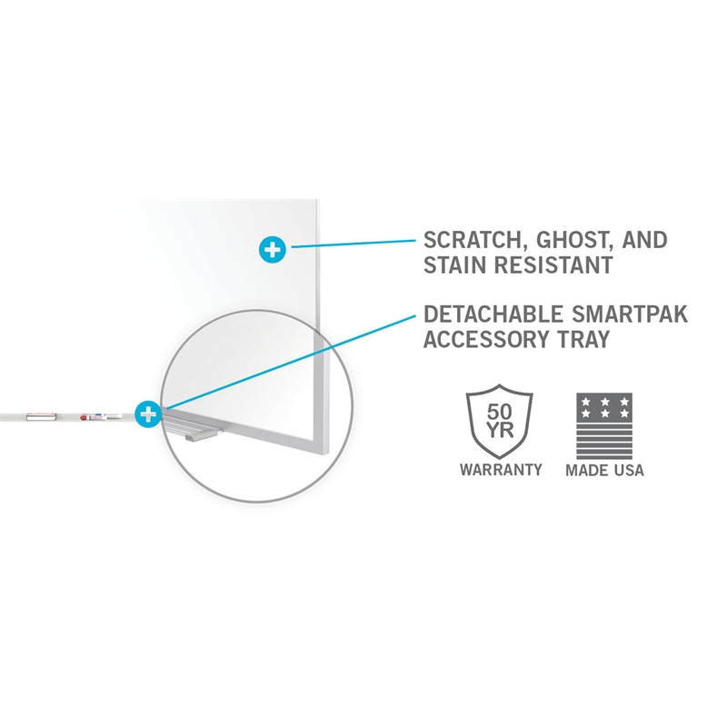 Ghent M1 Porcelain Mag Whiteboard - Aluminum Frame - 4ft H x 7ft  4