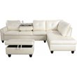 Lifestyle Furniture Catherine Right-Facing Sectional & Ottoman in Shiny White