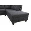 Lifestyle Furniture Catherine Right-Facing Sectional & Ottoman in Black/Gray