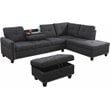 Lifestyle Furniture Catherine Right-Facing Sectional & Ottoman in Black/Gray