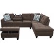 Lifestyle Furniture Catherine Right-Facing Sectional & Ottoman in Brown/Gray