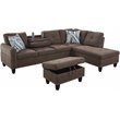 Lifestyle Furniture Catherine Right-Facing Sectional & Ottoman in Brown/Gray