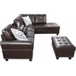 Lifestyle Furniture Catherine Right-Facing Sectional & Ottoman in Dark Brown