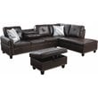 Lifestyle Furniture Catherine Right-Facing Sectional & Ottoman in Dark Brown