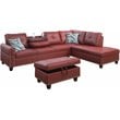 Lifestyle Furniture Catherine Right-Facing Sectional & Ottoman in Wine Red