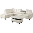 Lifestyle Furniture Catrina Left-Facing Sectional & Ottoman in Shiny White