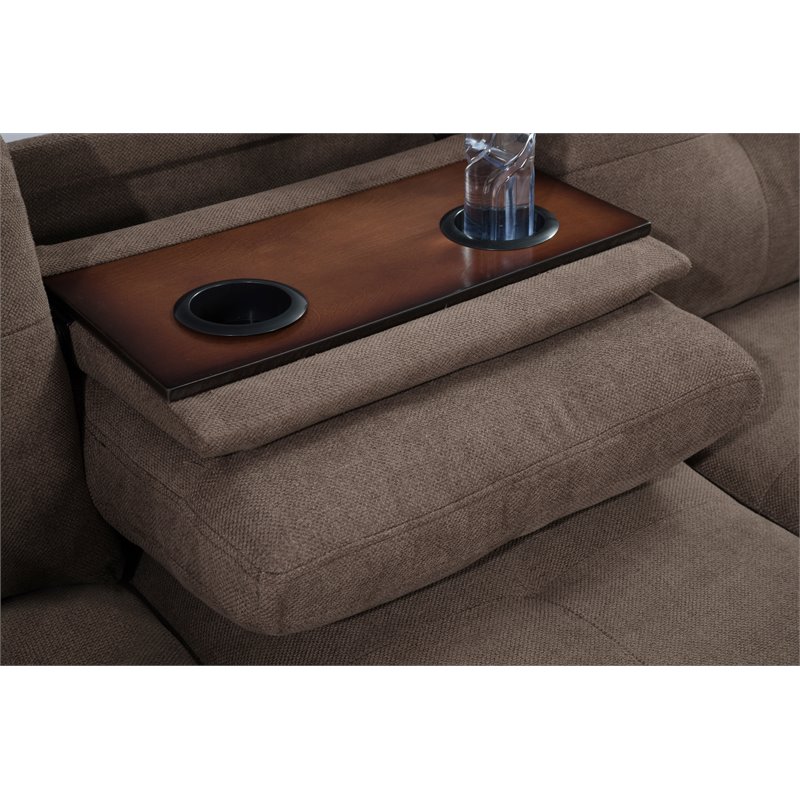 Lifestyle Furniture Catrina Left-Facing Sectional & Ottoman in Brown/Gray