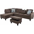 Lifestyle Furniture Catrina Left-Facing Sectional & Ottoman in Brown/Gray