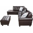 Lifestyle Furniture Catrina Left-Facing Sectional & Ottoman in Dark Brown