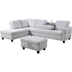 lifestyle furniture catrina left-facing sectional sofa set