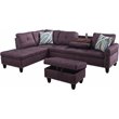 Lifestyle Furniture Catrina Left-Facing Sectional & Ottoman in Amaranth