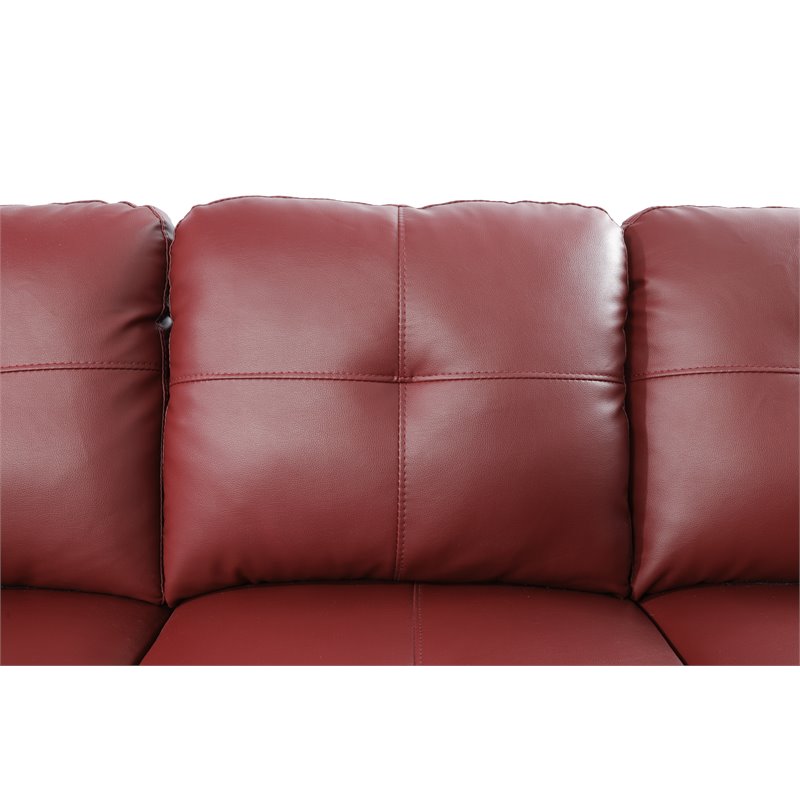 Lifestyle Furniture Catrina Left-Facing Sectional & Ottoman in Wine Red