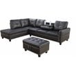Lifestyle Furniture Catrina Left-Facing Sectional & Ottoman in Black