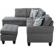 Lifestyle Furniture Catrina Left-Facing Sectional & Ottoman in Gray