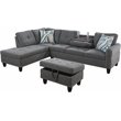 Lifestyle Furniture Catrina Left-Facing Sectional & Ottoman in Gray