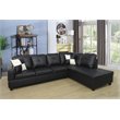 Lifestyle Furniture Leisly Right-Facing Sectional Sofa Set in Ultimate Black