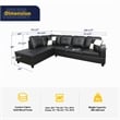 Lifestyle Furniture Left-Facing Sectional Sofa Set in Ultimate Black