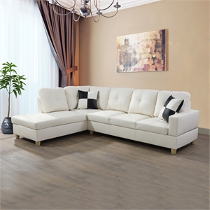 Lifestyle Furniture Smith Left-Facing Sectional Sofa Set in Off White