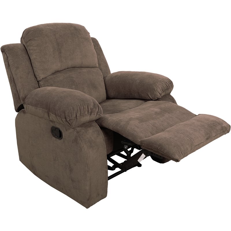 Lifestyle Furniture Rual 3-Pieces Grid Cloth Recliner Sofa Set in Taupe/Brown