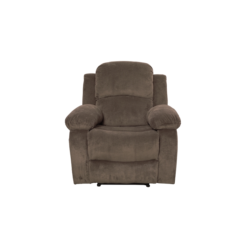 Lifestyle Furniture Rual 3-Pieces Grid Cloth Recliner Sofa Set in Taupe/Brown