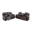 Lifestyle Furniture Provo 3-Pieces Faux Leather Recliner Sofa Set in Espresso