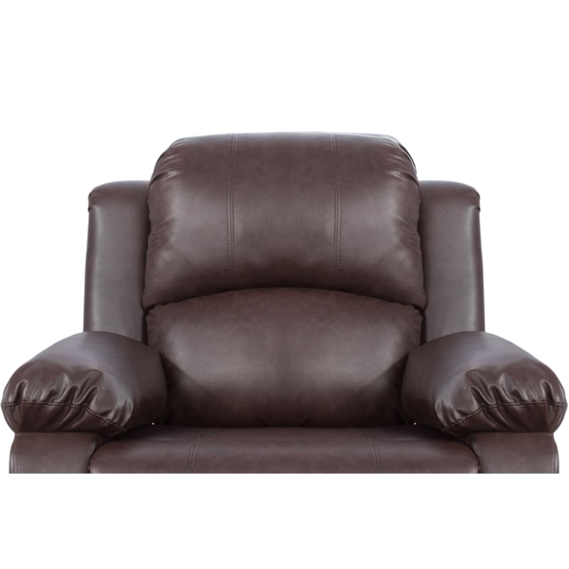 Lifestyle Furniture Provo 3-Pieces Faux Leather Recliner Sofa Set in Espresso
