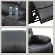 Lifestyle Furniture Provo 3-Pieces Faux Leather Recliner Sofa Set in Black