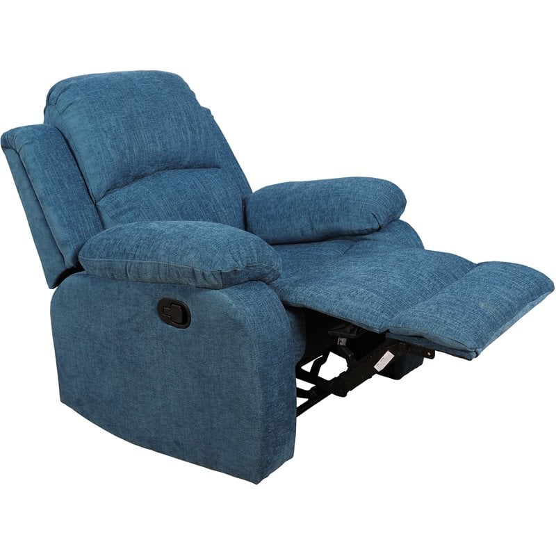 Lifestyle Furniture Nikki 3-Pieces Microfiber Recliner Sofa Set in Blue