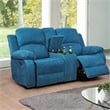 Lifestyle Furniture Nikki 2-Pieces Microfiber Recliner Sofa Set in Blue