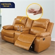 Lifestyle Furniture Ashland 2-Pieces Recliner PU Sofa Set in Ginger