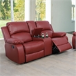 Lifestyle Furniture Ashland 2-Pieces Recliner PU Sofa Set in Red