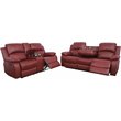 Lifestyle Furniture Ashland 2-Pieces Recliner PU Sofa Set in Red