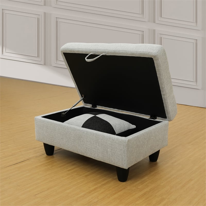 Lifestyle Furniture Edward Left-Facing Sectional & Ottoman in Gray/White