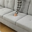 Lifestyle Furniture Edward Left-Facing Sectional & Ottoman in Gray/White