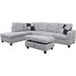 Lifestyle Furniture Edward Left-Facing Sectional & Ottoman in Gray/White