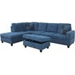 Lifestyle Furniture Edward Left-Facing Sectional & Ottoman in Lake Blue