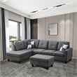 Lifestyle Furniture Edward Left-Facing Sectional & Ottoman in Black/Gray
