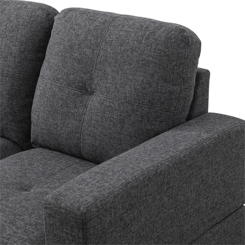 Lifestyle Furniture Edward Left-Facing Sectional & Ottoman in Black/Gray