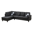 Lifestyle Furniture Edward Left-Facing Sectional & Ottoman in Black/Gray