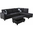 Lifestyle Furniture Edward Right-Facing Sectional & Ottoman in Black/Gray