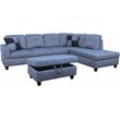Lifestyle Furniture Edward Right-Facing Sectional & Ottoman in Fade Demin Blue