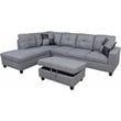 Lifestyle Furniture Edward Left-Facing Sectional & Ottoman in Cloud Gray