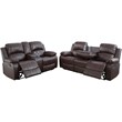 Lifestyle Furniture Provo 2-Pieces Faux Leather Recliner Sofa Set in Espresso