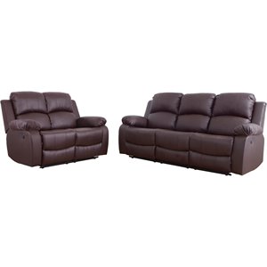 lifestyle furniture raymond faux leather sofa set in espresso