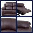 Lifestyle Furniture Raymond 3-Pieces Faux Leather Recliner Sofa Set in Espresso