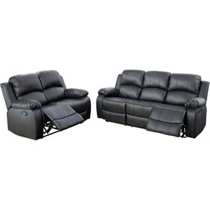 lifestyle furniture raymond faux leather sofa set in black