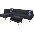 Lifestyle Furniture Samuel Left-Facing Linen Sectional & Ottoman in Black/Gray