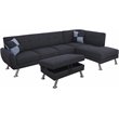 Lifestyle Furniture Samuel Right-Facing Linen Sectional & Ottoman in Black/Gray