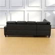 Lifestyle Furniture Lemonda Left-Facing Sectional & Ottoman in Black/White